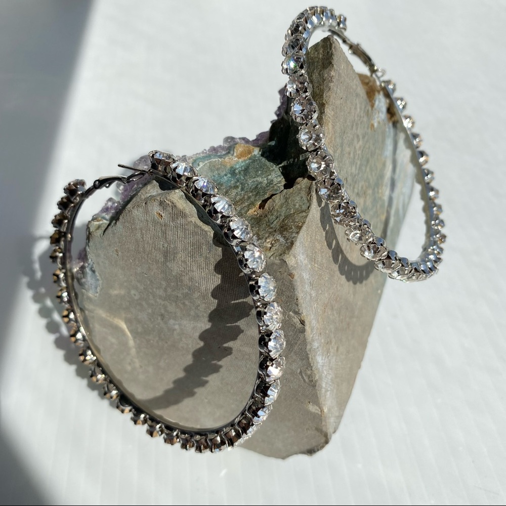 Large Diamond Hoop Earrings